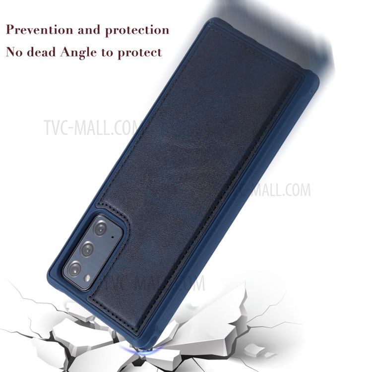 Magnetic Destacleable 2-em-1 Carteira Phone Case Para Samsung Galaxy Nota 20 / Nota 20 5G - Azul-5