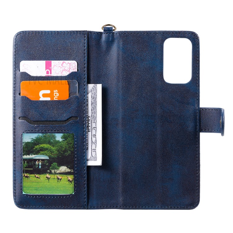 Magnetic Destacleable 2-em-1 Carteira Phone Case Para Samsung Galaxy Nota 20 / Nota 20 5G - Azul-8
