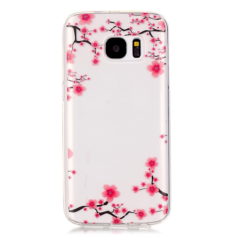 Transparent IMD TPU Phone Cover for Samsung Galaxy S7 G930 - Plum Blossom-2