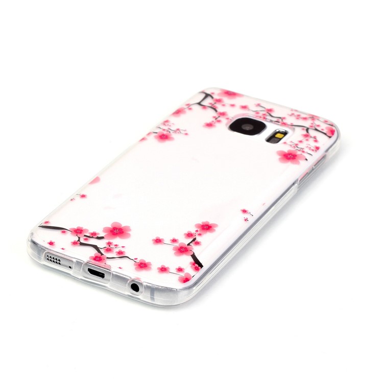 Transparent IMD TPU Phone Cover for Samsung Galaxy S7 G930 - Plum Blossom-3