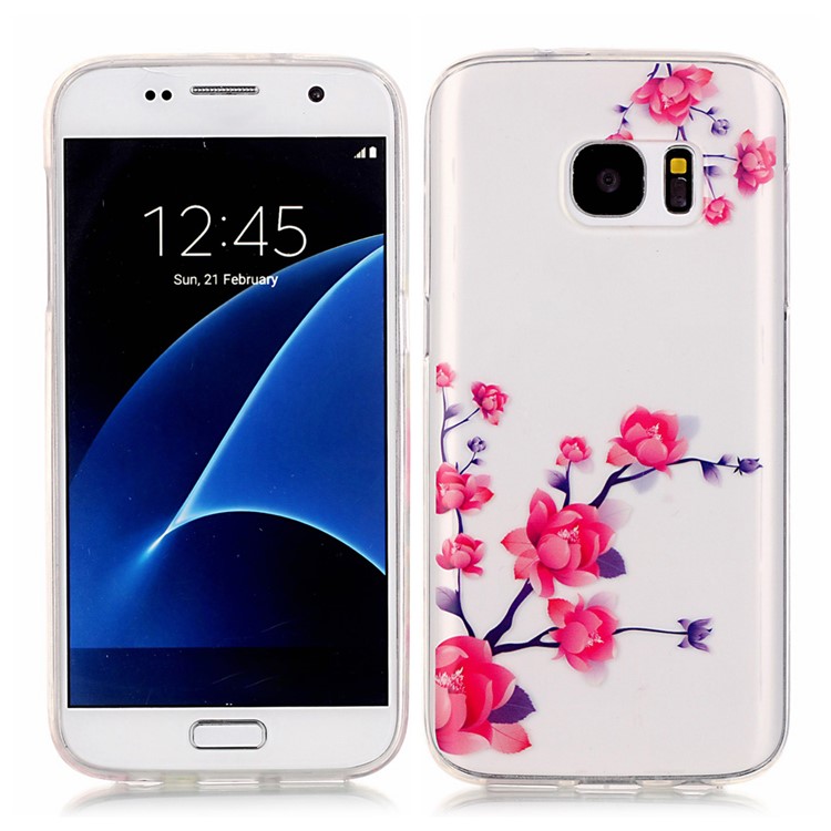 Прозрачный imd тпу чехол для samsung galaxy s7 g930 - цветущий цветок