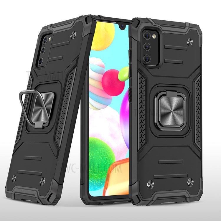 Detachable 2-in-1 Kickstand TPU + PC Shell with Metal Sheet for Samsung Galaxy A41 (Global Version) - Black-1