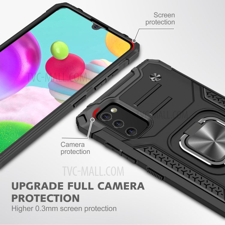 Detachable 2-in-1 Kickstand TPU + PC Shell with Metal Sheet for Samsung Galaxy A41 (Global Version) - Black-2