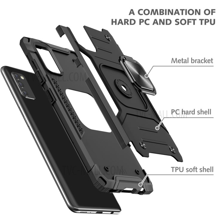 Detachable 2-in-1 Kickstand TPU + PC Shell with Metal Sheet for Samsung Galaxy A41 (Global Version) - Black-3