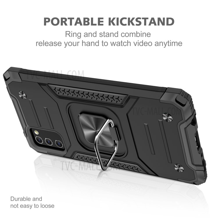 Detachable 2-in-1 Kickstand TPU + PC Shell with Metal Sheet for Samsung Galaxy A41 (Global Version) - Black-4
