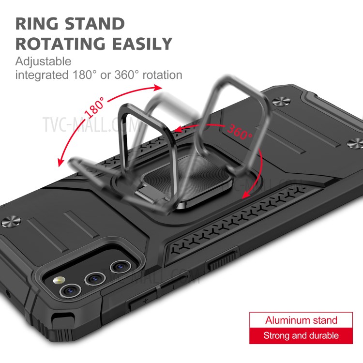 Detachable 2-in-1 Kickstand TPU + PC Shell with Metal Sheet for Samsung Galaxy A41 (Global Version) - Black-5