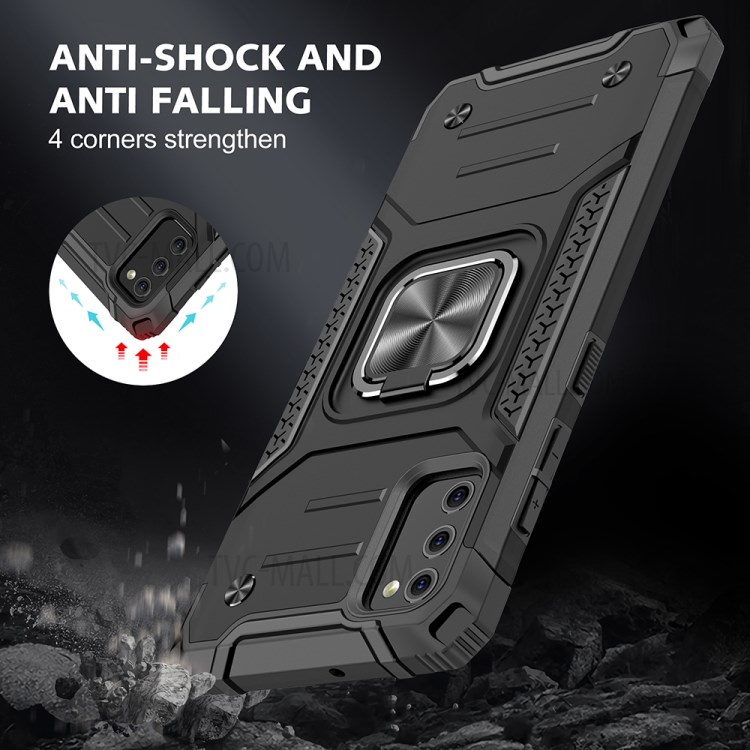 Detachable 2-in-1 Kickstand TPU + PC Shell with Metal Sheet for Samsung Galaxy A41 (Global Version) - Black-7