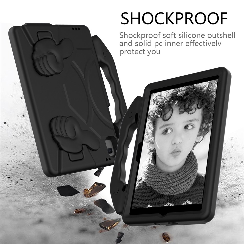 Kickstand de Pouce à L'épreuve du Choc EVA Shell Protecteur Pour Samsung Galaxy Tab A7 10.4 (2020) / Huawei Matepad 10.4 (2020) / (2022) / Honor V6 - le Noir-3