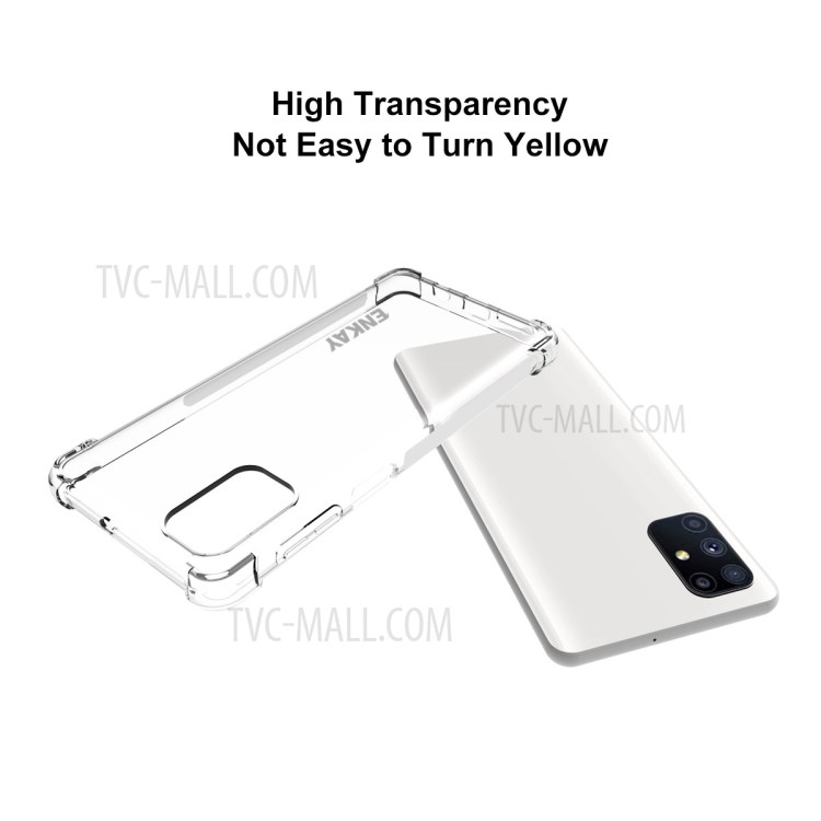 ENKAY ENK-PC0592 Clear TPU Case + 0.26mm 9H 2.5D Complete Cover Tempered Glass Full Glue Screen Film for Samsung Galaxy M51-5