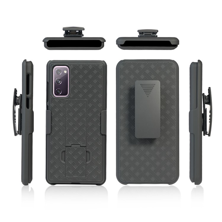 Swivel Belt Clip Holster PC + TPU Woven Texture Cover for Samsung Galaxy S20 FE/S20 Fan Edition/S20 FE 5G/S20 Fan Edition 5G-2