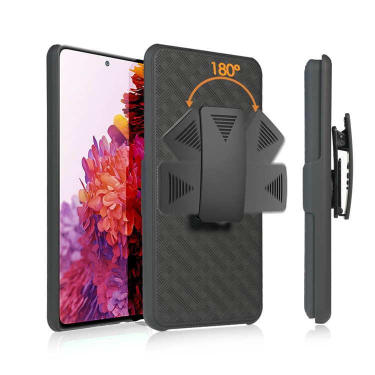 Swivel Belt Clip Holster PC + TPU Woven Texture Cover for Samsung Galaxy S20 FE/S20 Fan Edition/S20 FE 5G/S20 Fan Edition 5G-3