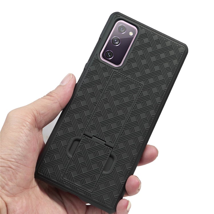 Swivel Belt Clip Holster PC + TPU Woven Texture Cover for Samsung Galaxy S20 FE/S20 Fan Edition/S20 FE 5G/S20 Fan Edition 5G-4