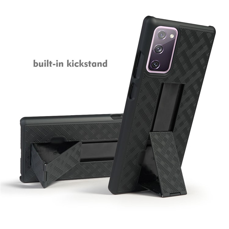Swivel Belt Clip Holster PC + TPU Woven Texture Cover for Samsung Galaxy S20 FE/S20 Fan Edition/S20 FE 5G/S20 Fan Edition 5G-5