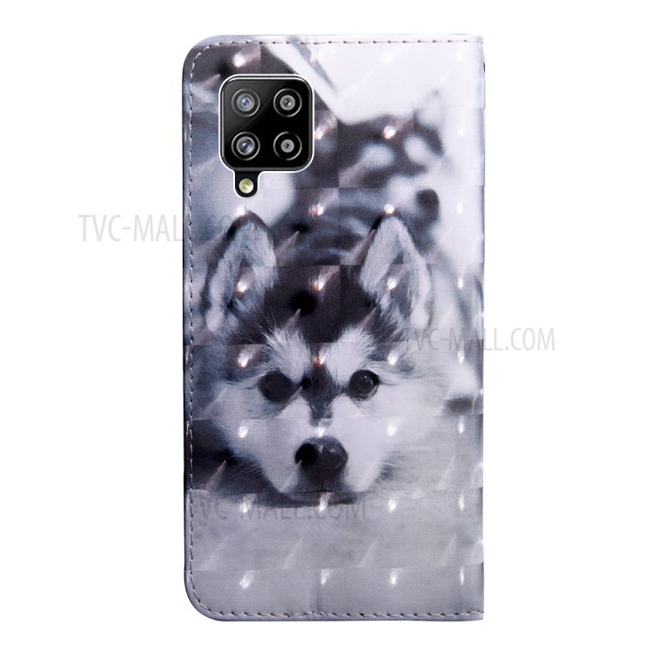 Light Spot Decor Pattern Printing Leather Wallet Stand for Samsung Galaxy A42 5G Phone Case - Husky-3