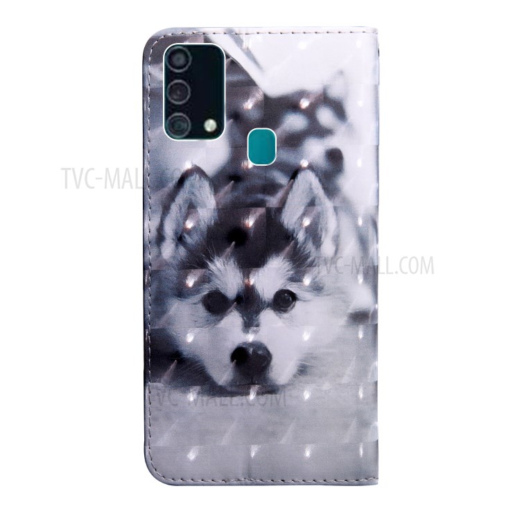 Light Spot Decor Pattern Printing Leather Wallet Stand for Samsung Galaxy F41 Protective Case - Husky-3