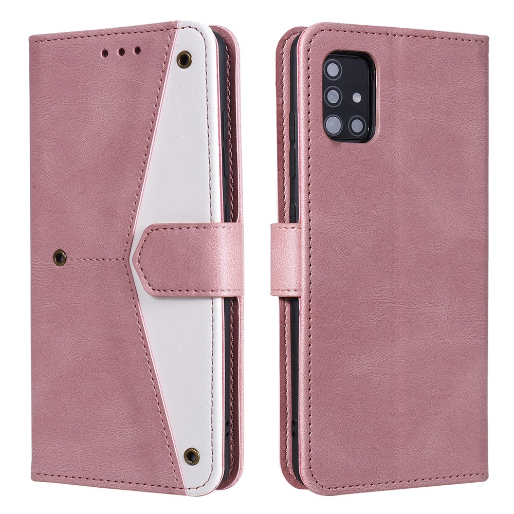 Rebite Decor Skin-Sentindo Splicing Couro Carteira Telefone Capa De Proteção Para Samsung Galaxy S20 Fe / S20 Fan Edition / S20 Fe 5G / S20 Ventilador Edição 5G / S20 Lite - Castanho-8