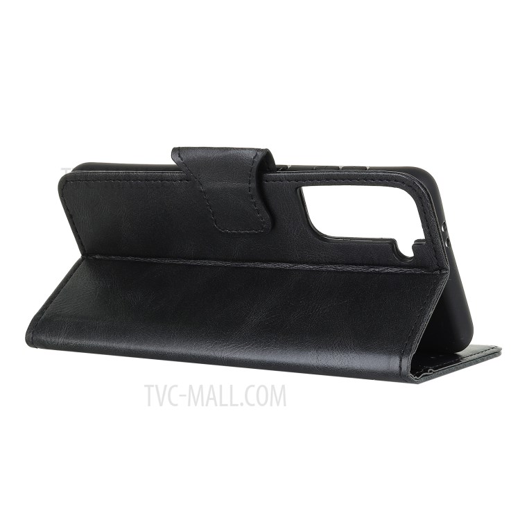 Bi-Color Crazy Cavalo Pele PU Couro Capa De Capa Para Samsung Galaxy S30 - Preto-8