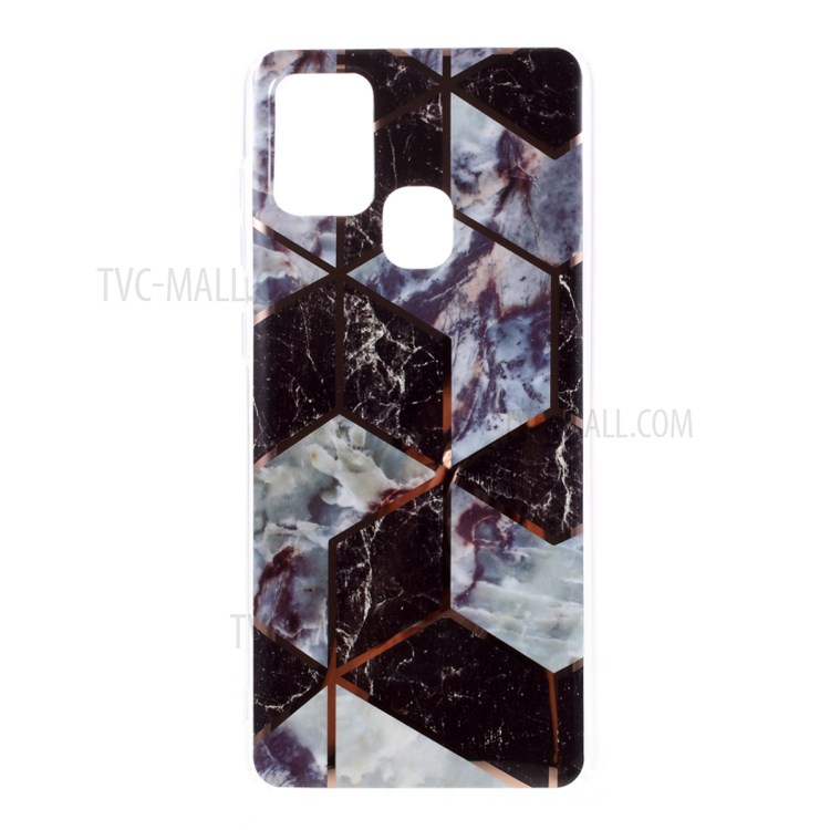 Padrão De Mármore Em Splicing Para Samsung Galaxy A21s Dochaplasting IMD TPU Case Voltar - Estilo A.-1