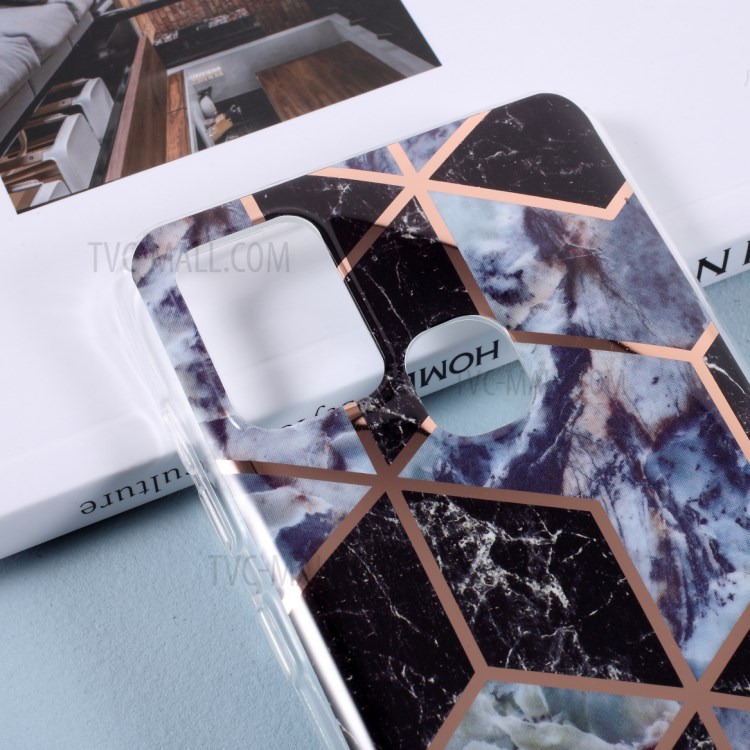 Padrão De Mármore Em Splicing Para Samsung Galaxy A21s Dochaplasting IMD TPU Case Voltar - Estilo A.-3