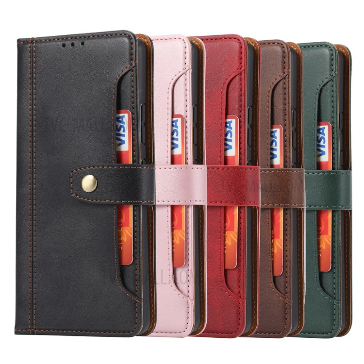 Leather Wallet Stand Phone Shell for Samsung Galaxy A42 5G with Supporting Stand - Brown-6