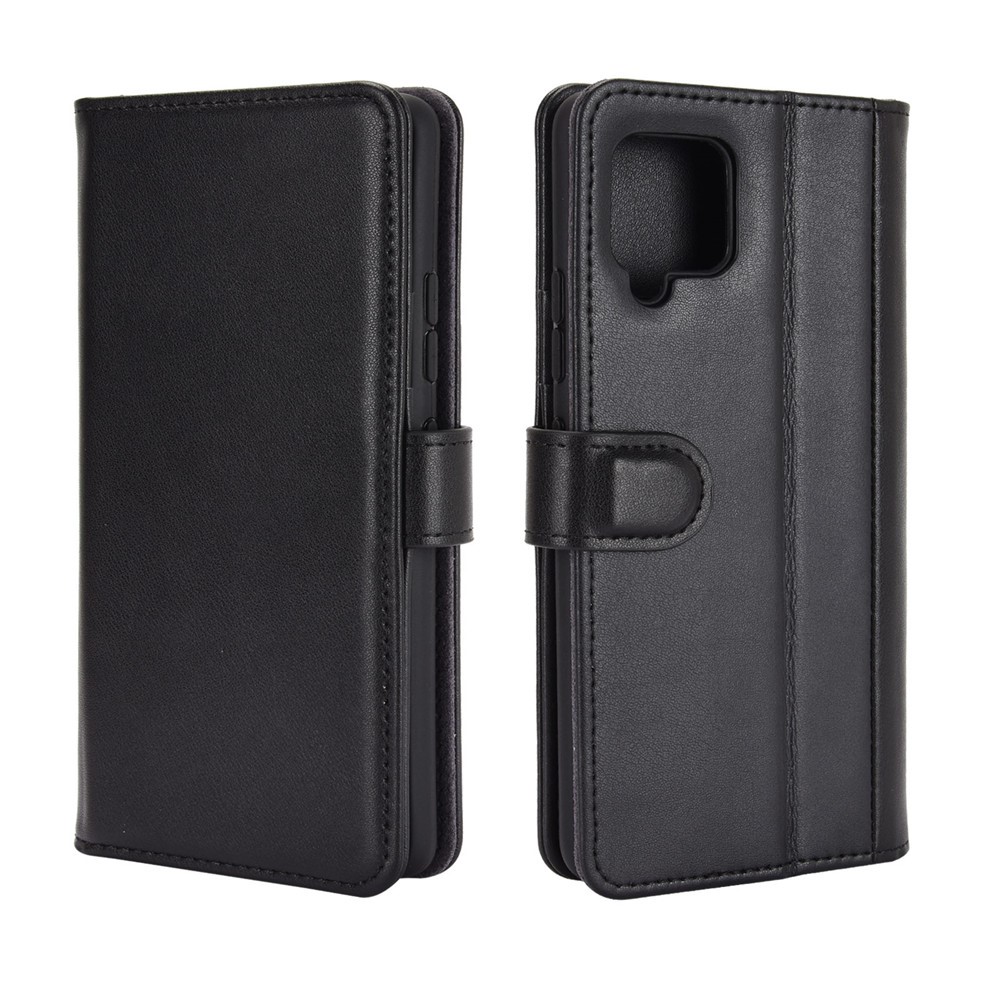 Shell Protetor De Telefone De Couro Dividido Com Carteira E Suporte Para Samsung Galaxy A42 5G - Preto-2