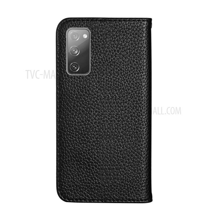 Hebilla De Metal Absorción Automática Litchi Cuero De Piel Cubierta Con Titular De La Tarjeta Para Samsung Galaxy S20 Fe / S20 Fan Edition / S20 Fe 5G / S20 Edición De Ventilador 5G / S20 Lite - Negro-3