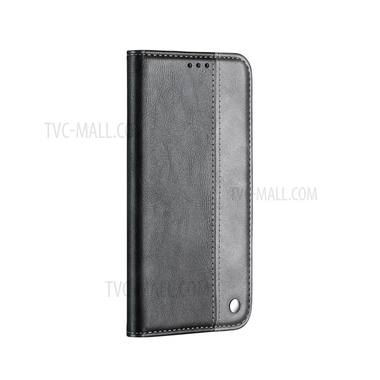 Auto-absorbed Business Splice Leather Cover Card Slot Stand Case for Samsung Galaxy S20 FE/S20 FE 5G - Grey-2