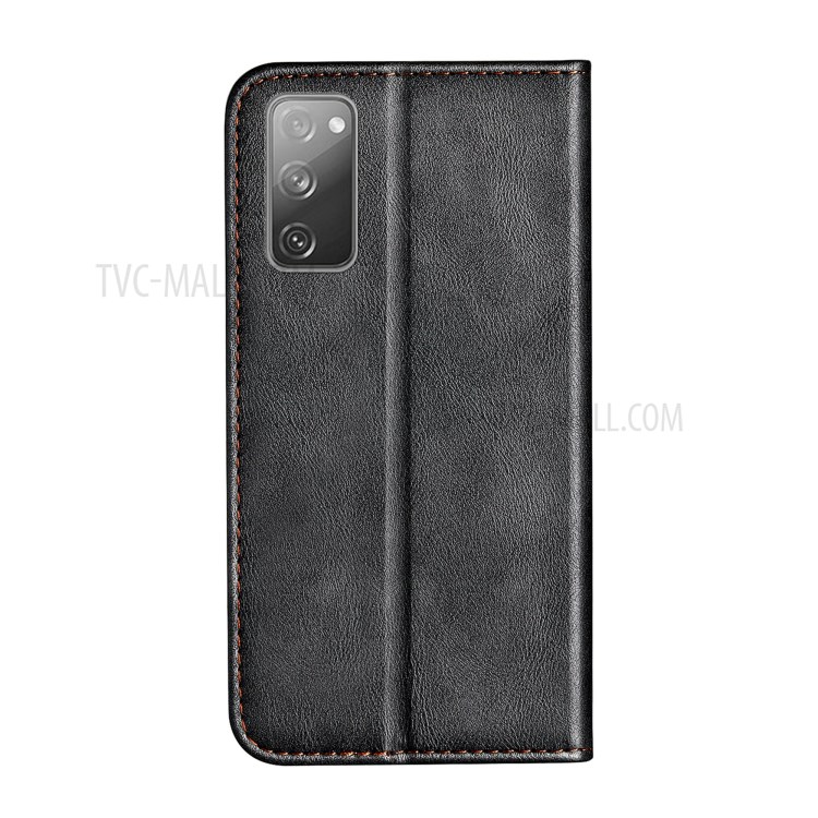 Auto-absorbed Business Splice Leather Cover Card Slot Stand Case for Samsung Galaxy S20 FE/S20 FE 5G - Grey-3