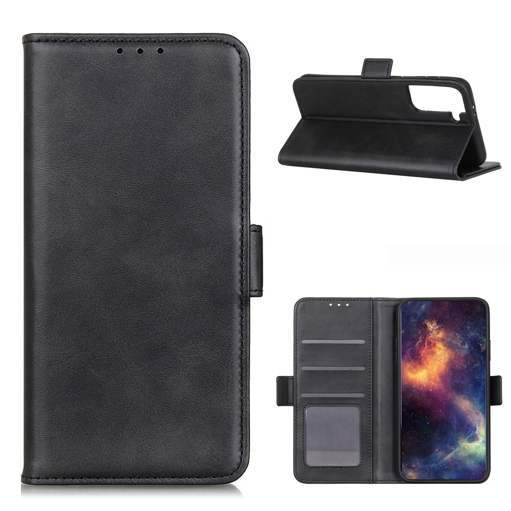 Side Absorption Protective Leather Case Shell with Wallet Stand for Samsung Galaxy S30 - Black-1