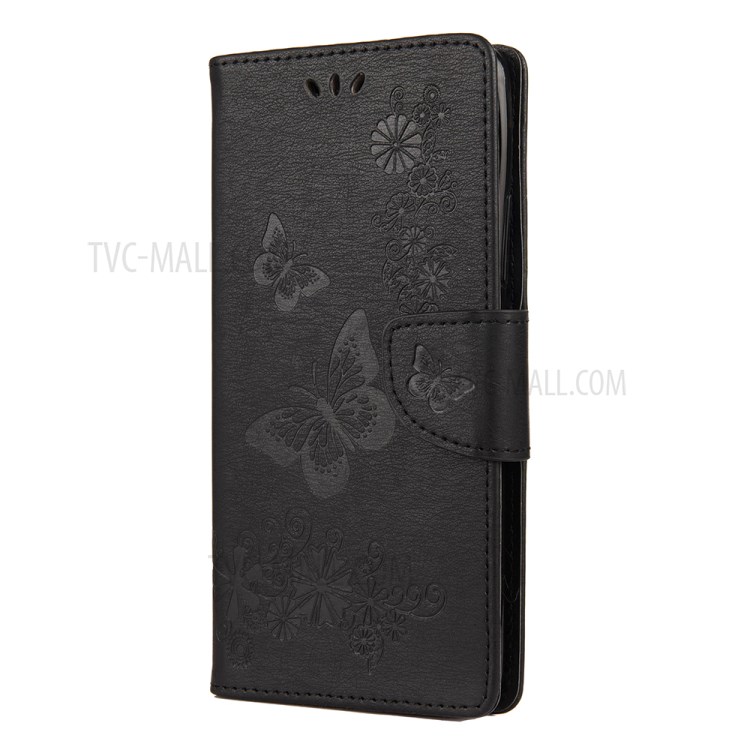 Butterfly Pattern Imprinting Leather Phone Shell for Samsung Galaxy A42 5G - Black-2