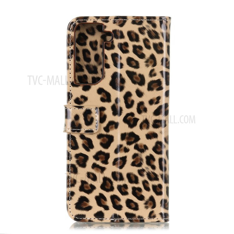 Leopard Pattern Leather Stand Wallet Phone Cover for Samsung Galaxy S21 Plus/S30 Pro-3