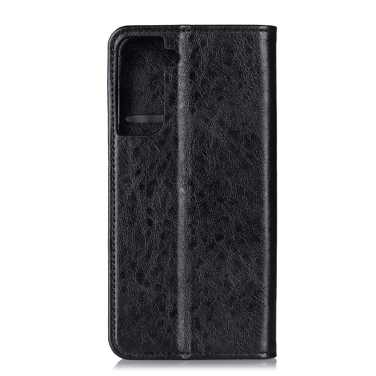 Crazy Horse Texture Leather Auto-Absorbed Phone Cover Shell for Samsung Galaxy S30/S21 - Black-3