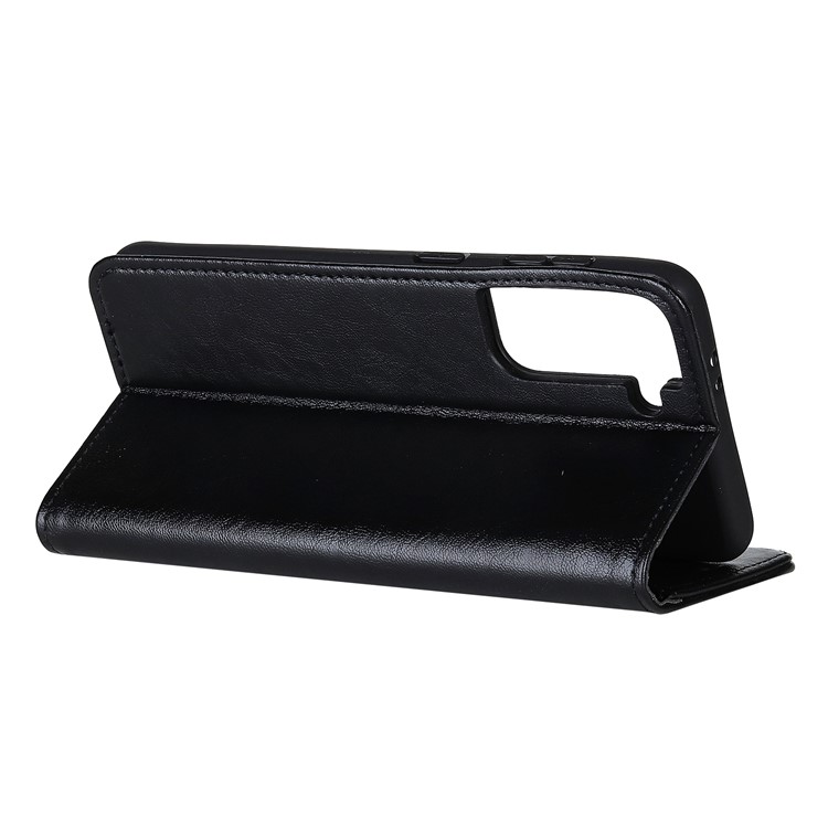 Crazy Horse Texture Leather Auto-Absorbed Phone Cover Shell for Samsung Galaxy S30/S21 - Black-4