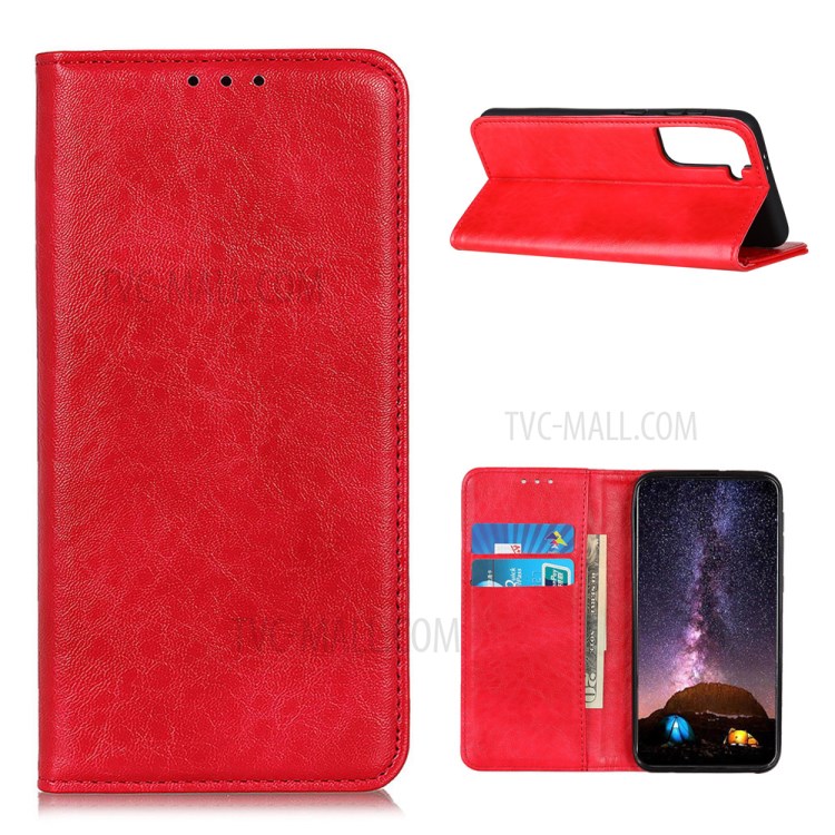 Shop Crazy Horse Texture Leather Auto-Absorbed Phone Cover ...