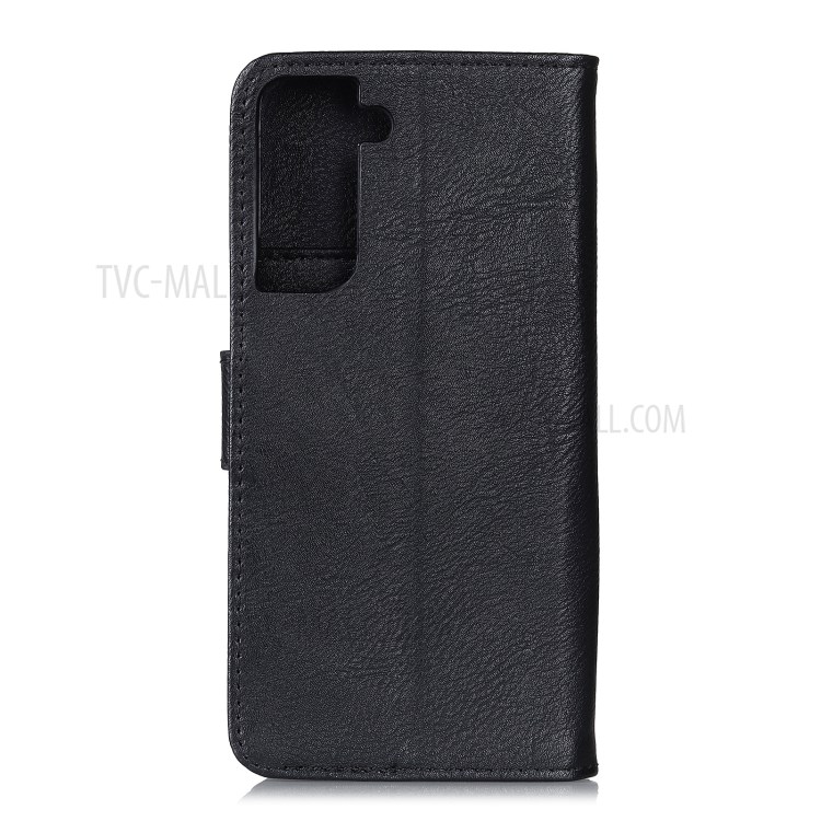 KHAZNEH Vintage Style Magnet Leather Phone Wallet Stand Cover Shell for Samsung Galaxy S30 Pro/S21 Plus - Black-3