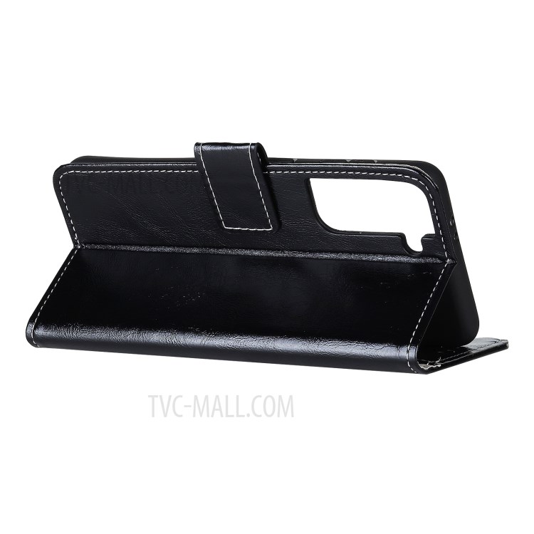 Vintage Crazy Horse Leather Phone Protective Shell for Samsung Galaxy S30 Pro/S21 Plus - Black-4