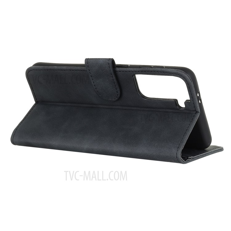 KHAZNEH Retro Style Leather Wallet Phone Stand Protection Case for Samsung Galaxy S30/S21 - Black-4