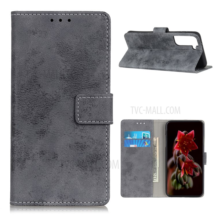 PU Leather Protector for Samsung Galaxy S30 Wallet Stand Retro Cover - Grey-1