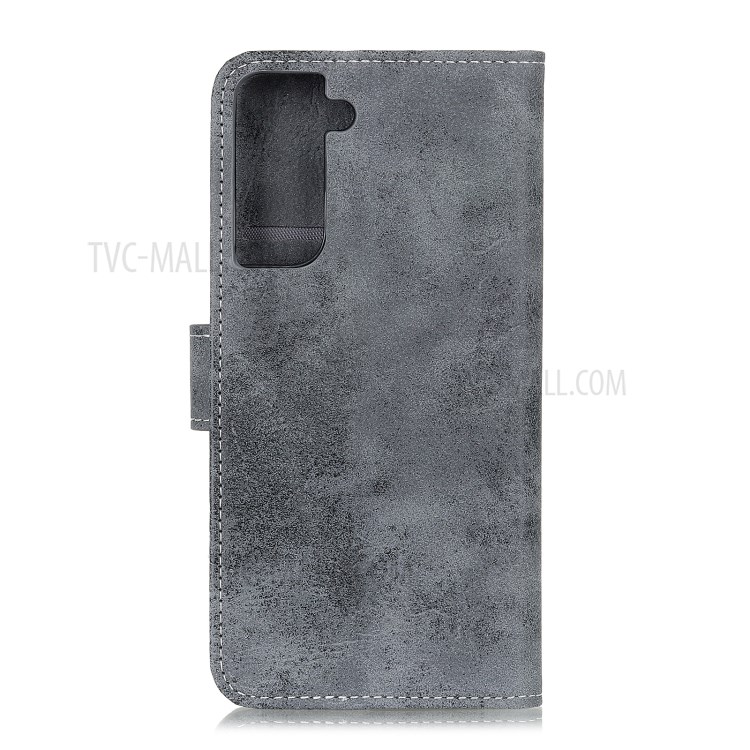 PU Leather Protector for Samsung Galaxy S30 Wallet Stand Retro Cover - Grey-3