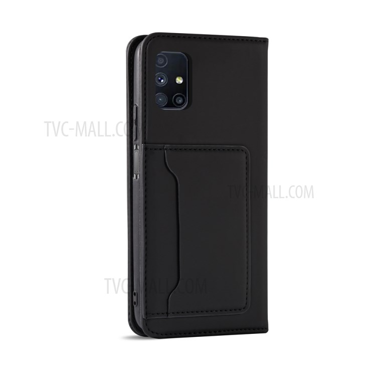 Strong Magnetic Smooth Touch Feeling TPU + PU Leather Case for Samsung Galaxy M51 (Side Fingerprint Version) - Black-3