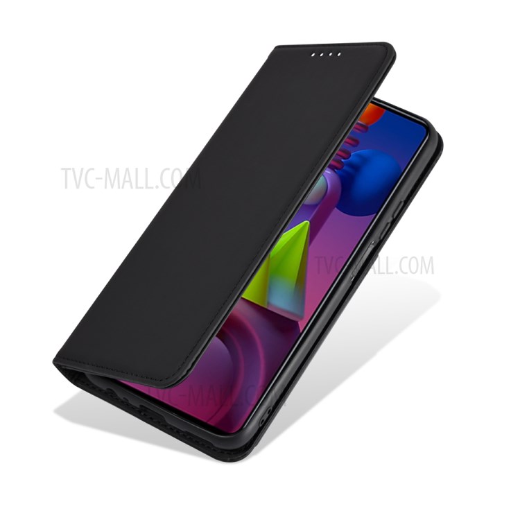 Strong Magnetic Smooth Touch Feeling TPU + PU Leather Case for Samsung Galaxy M51 (Side Fingerprint Version) - Black-4