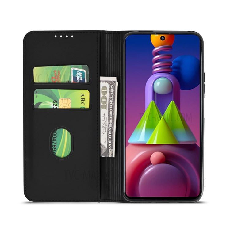 Strong Magnetic Smooth Touch Feeling TPU + PU Leather Case for Samsung Galaxy M51 (Side Fingerprint Version) - Black-5