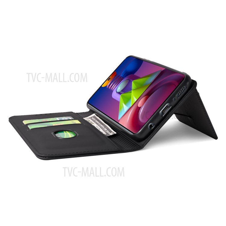 Strong Magnetic Smooth Touch Feeling TPU + PU Leather Case for Samsung Galaxy M51 (Side Fingerprint Version) - Black-6