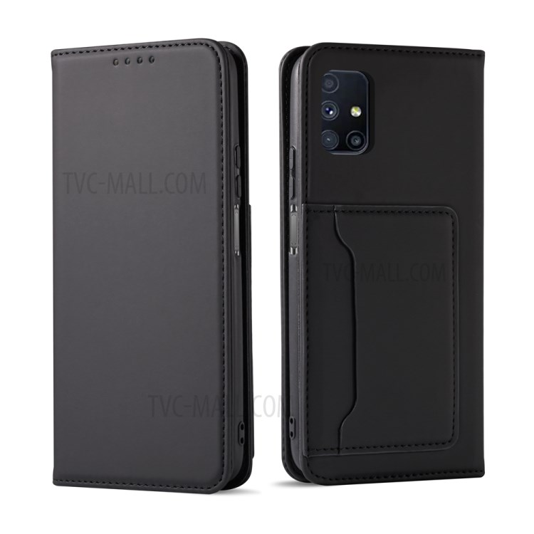 Strong Magnetic Smooth Touch Feeling TPU + PU Leather Case for Samsung Galaxy M51 (Side Fingerprint Version) - Black-7