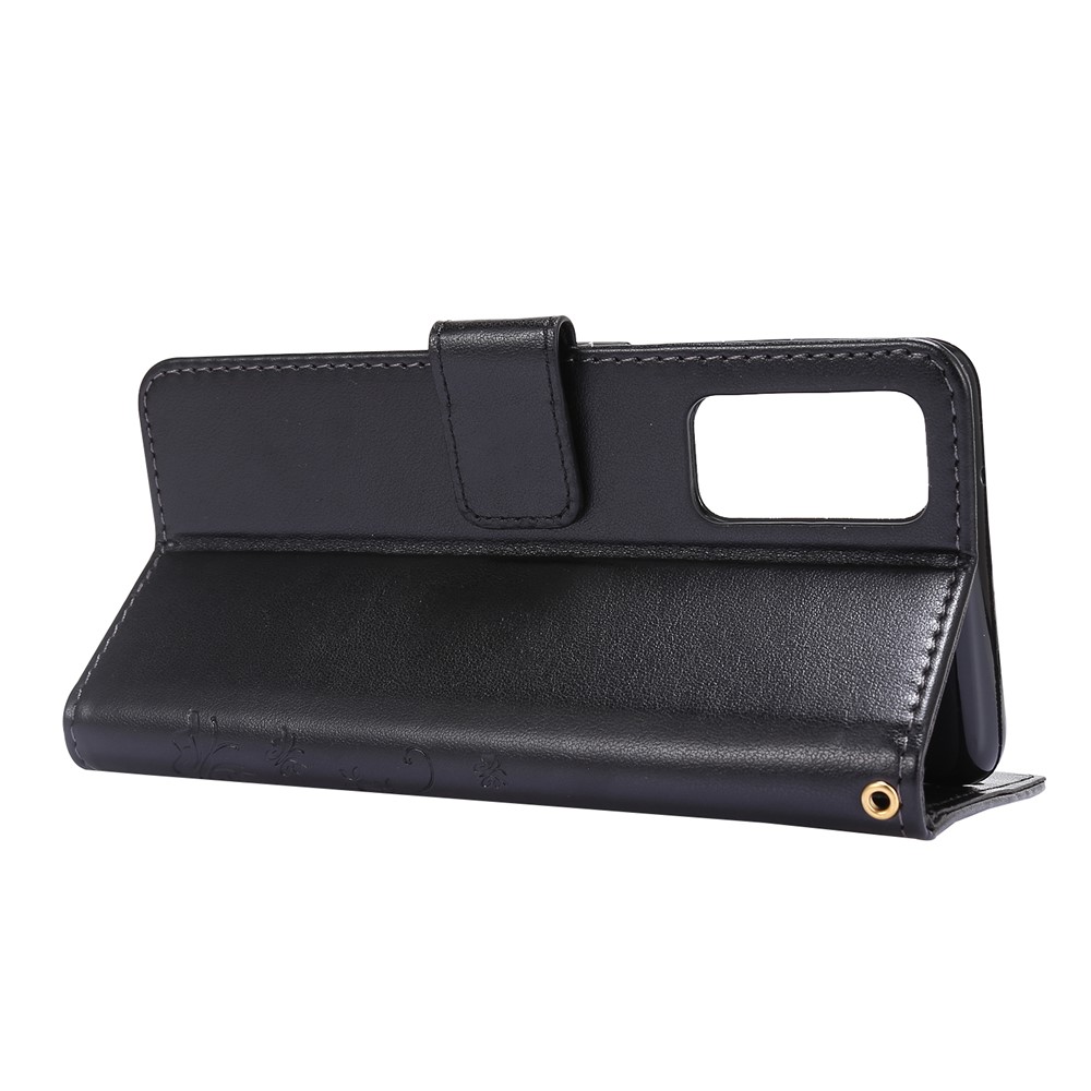 Butterfly Flower Imprinting Leather Wallet Case for Samsung Galaxy S20 FE/S20 Fan Edition/S20 FE 5G/S20 Fan Edition 5G - Black-5