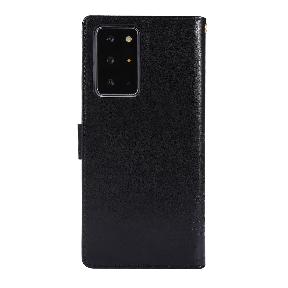 Schmetterlingsblumen -spruding TPU + PU Leder Brieftasche Cover Hülle Für Samsung Galaxy Note20 Ultra/Note20 Ultra 5g - Schwarz-3