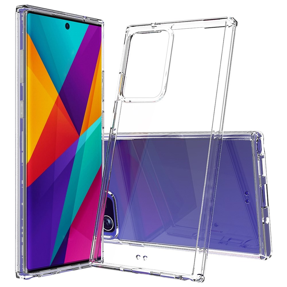 Anti-Scratch Ultra Clear Acrylic + Colorful TPU Edge Hybrid Case for Samsung Galaxy Note20 Ultra/Note20 Ultra 5G - Transparent-1
