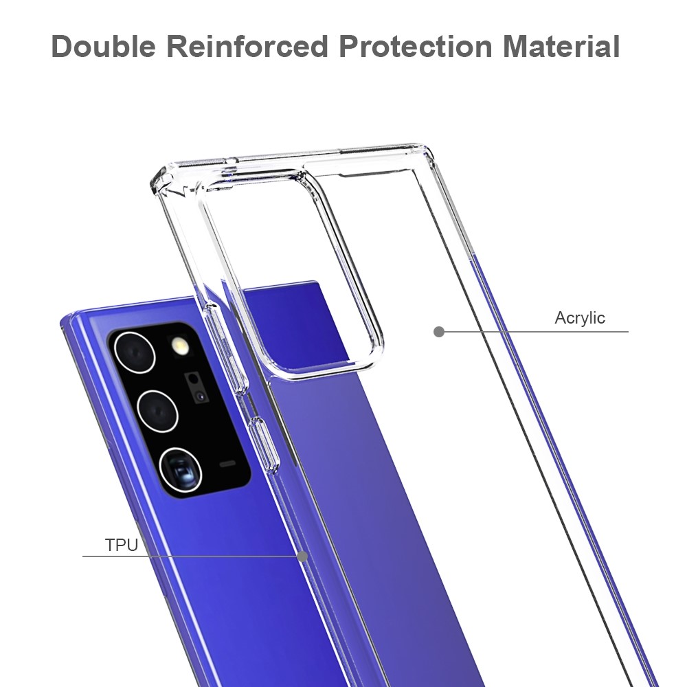 Anti-Scratch Ultra Clear Acrylic + Colorful TPU Edge Hybrid Case for Samsung Galaxy Note20 Ultra/Note20 Ultra 5G - Transparent-3