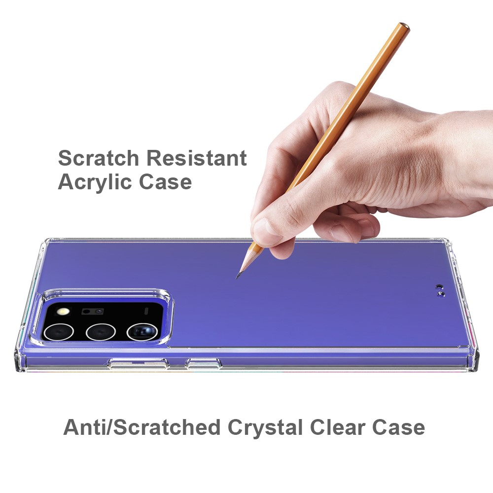 Anti-Scratch Ultra Clear Acrylic + Colorful TPU Edge Hybrid Case for Samsung Galaxy Note20 Ultra/Note20 Ultra 5G - Transparent-6