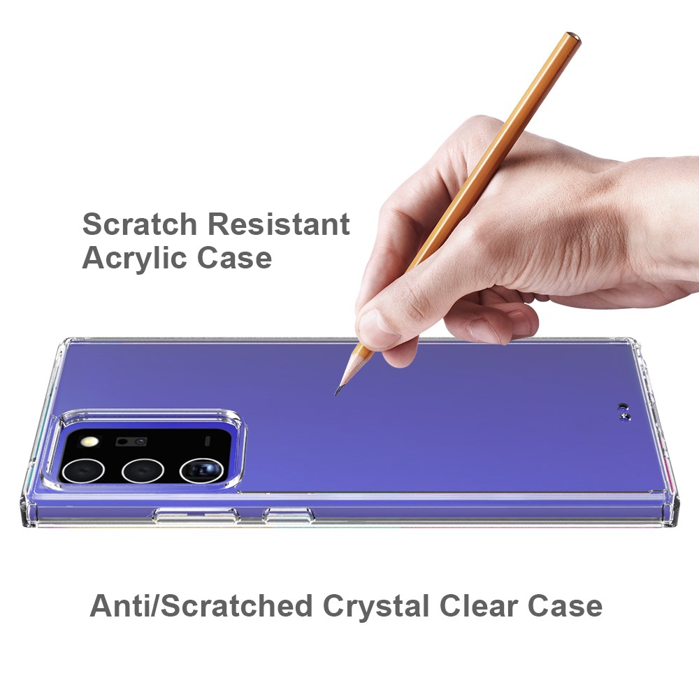 Anti-Scratch Ultra Clear Acrylique + Étui Hybride De TPU Edge Coloré Pour Samsung Galaxy Note20 Ultra / Note20 Ultra 5G - Transparent